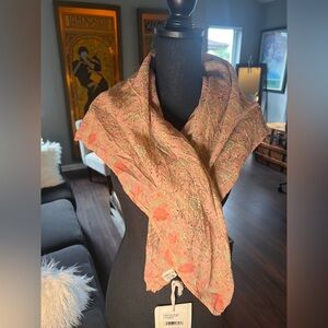 Magnolia Pearl European cotton block print scarf in Rosetta, NWT
